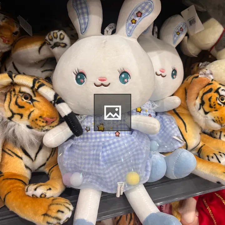 Plush Bunny in Blue Dress