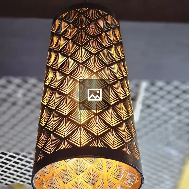 Hanging lamp with geometric shade