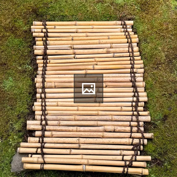 Bamboo mat on mossy ground