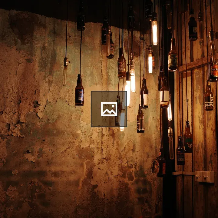 Bottles on a wall display
