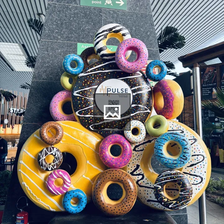 Decorative donuts on stone wall