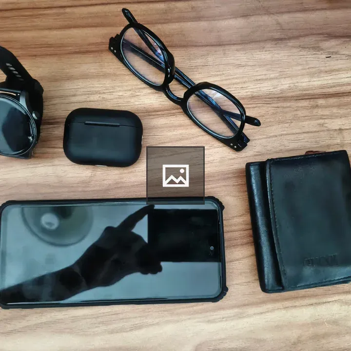 Flat lay Objects on Wood Surface