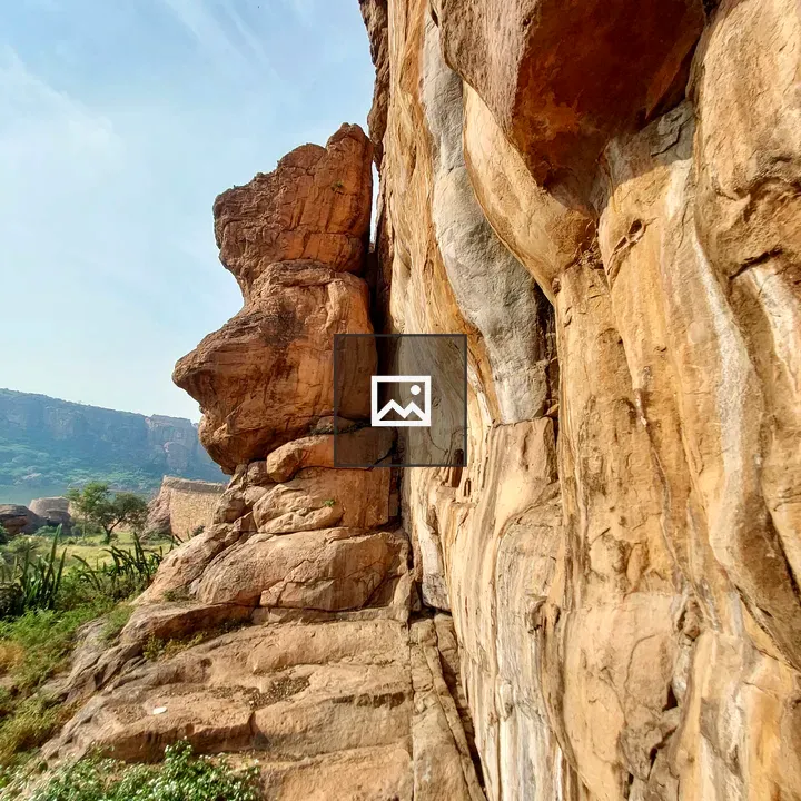 Weathered cliffs at Badami