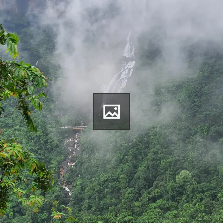 Falls on a cloudy hill