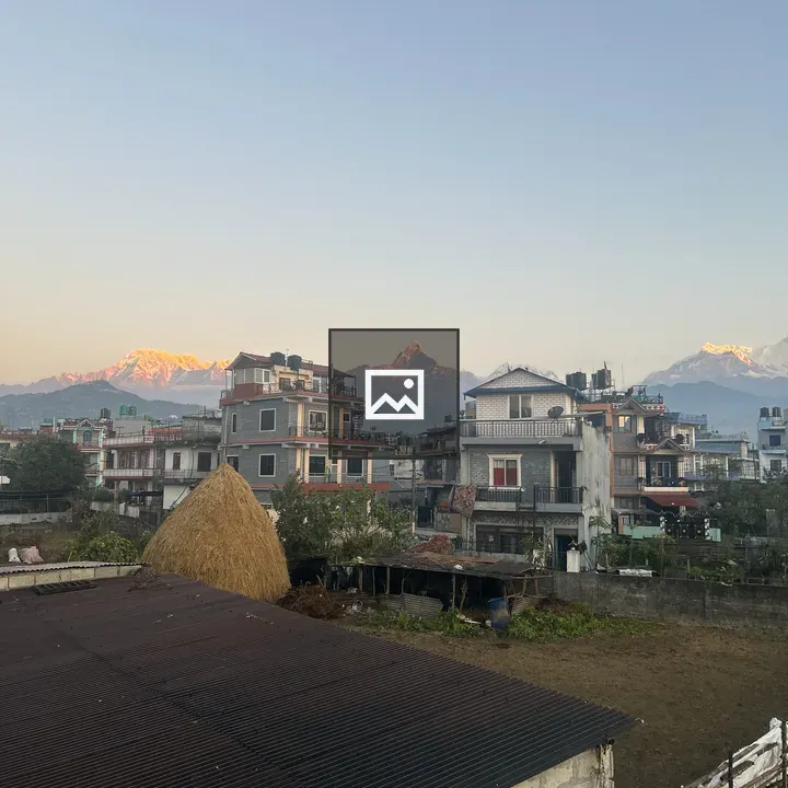 Pokhara Buildings with Mountain Backdrop