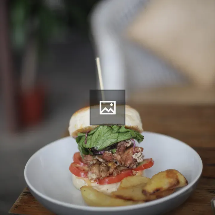 Chicken burger on plate