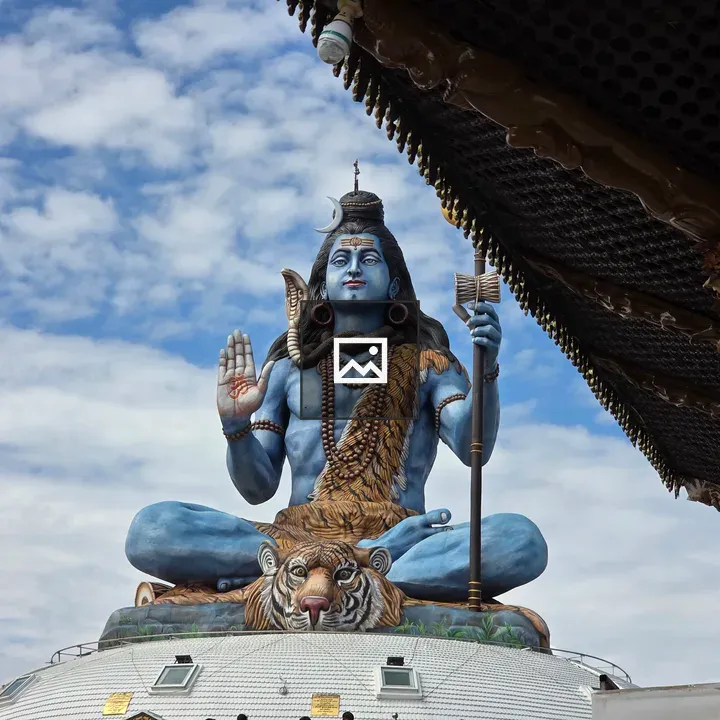 Shiva statue on tiger throne