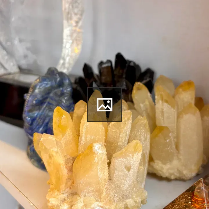 Clusters of Yellow Crystals on Shelf