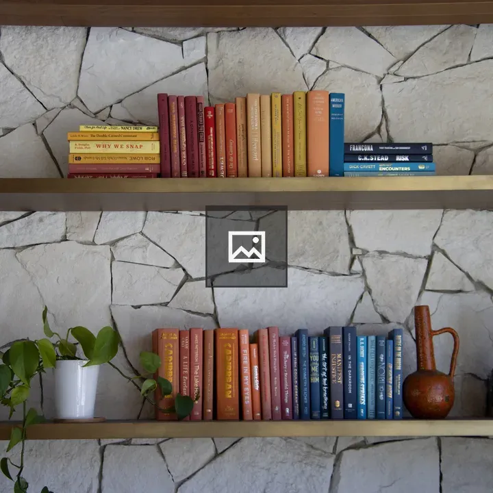 Bookshelves with Colorful Books