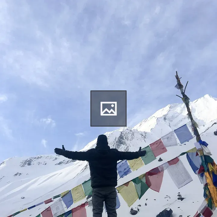 Snowy Annapurna Base Camp Figure