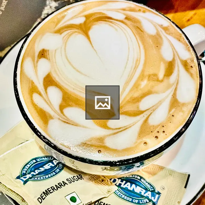 Cappuccino with sugar bags