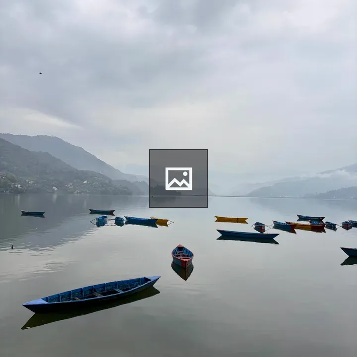Calm Fewa Lake Boats