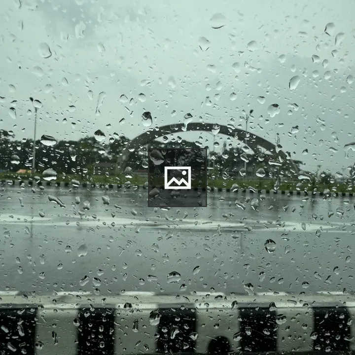 Rain droplets on car window