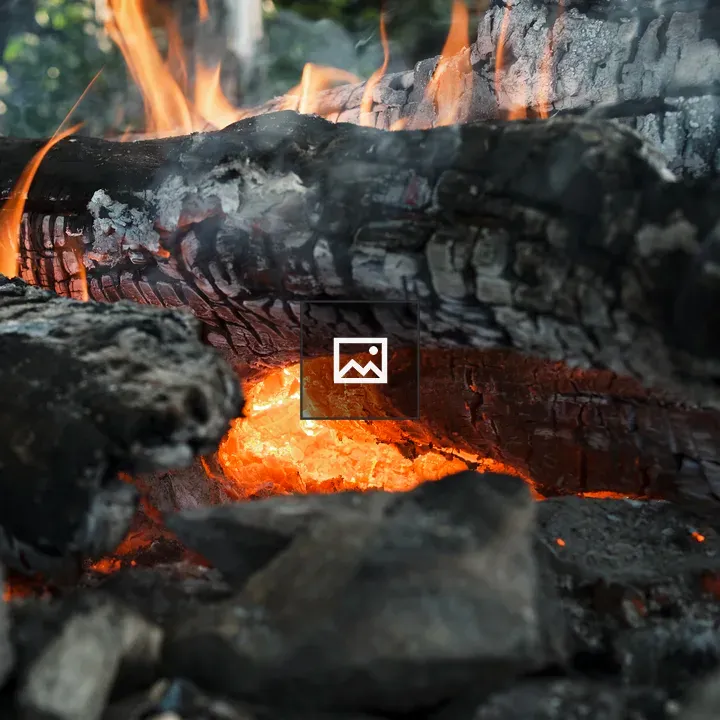Wood fire with glowing embers