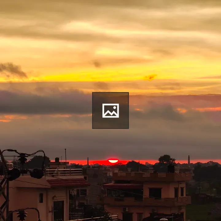 Sunset over cloudy horizon