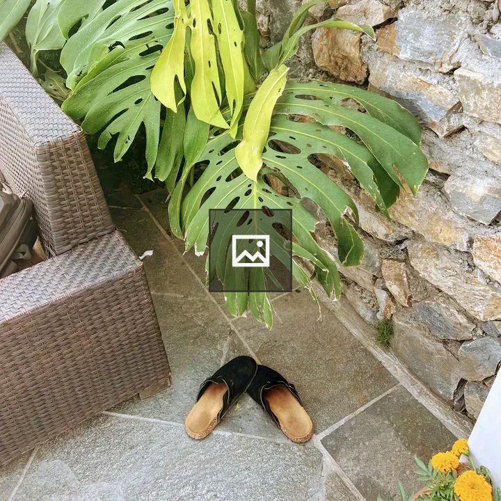 Pair of black slip-on shoes