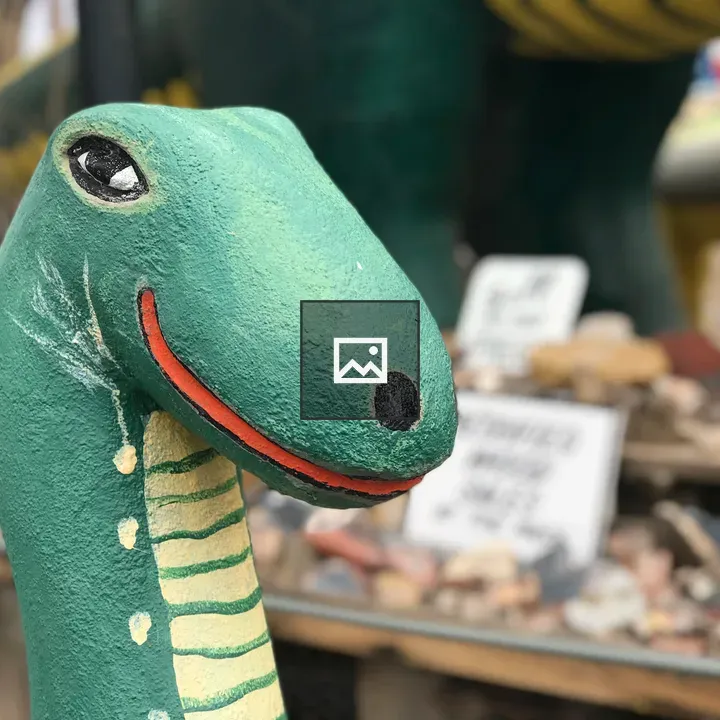 Dinosaur statue at rock shop