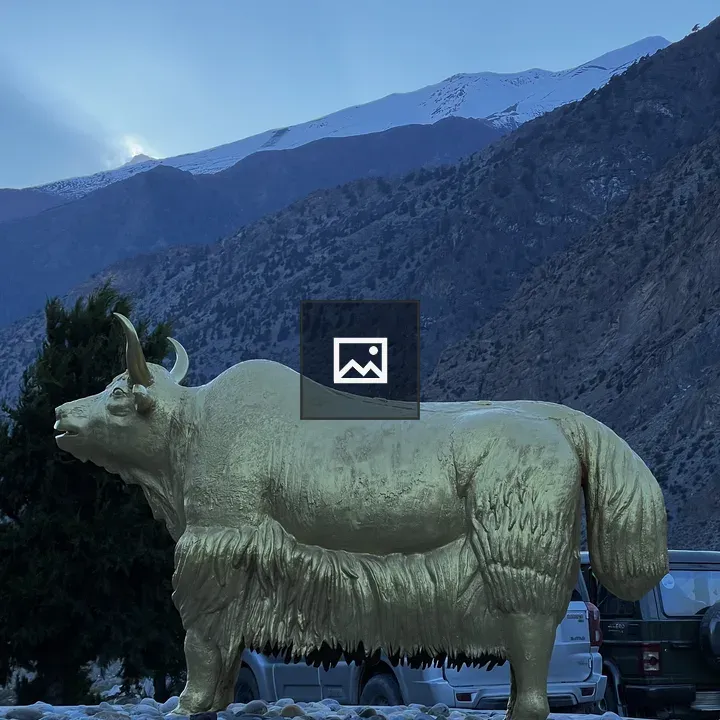 Golden yak statue