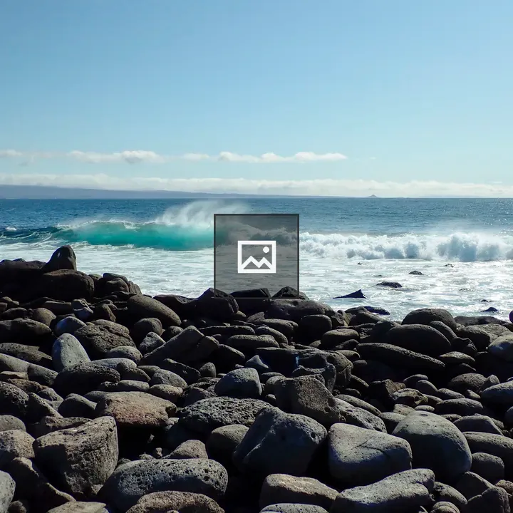 Sea waves on volcanic shore