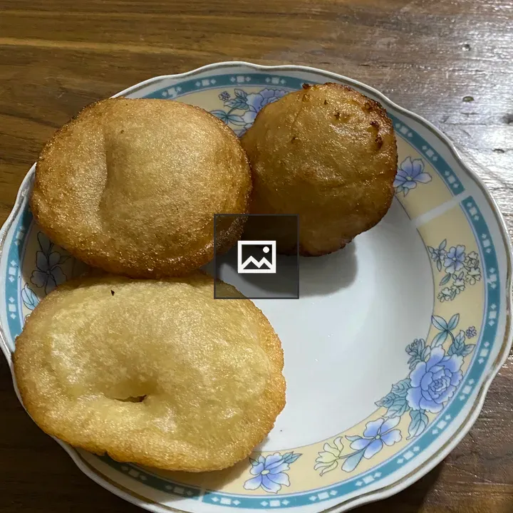 Decorative blue plate with pastries