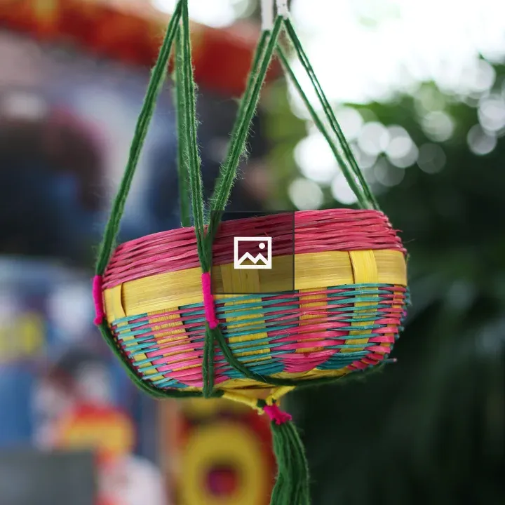 Colorful woven basket