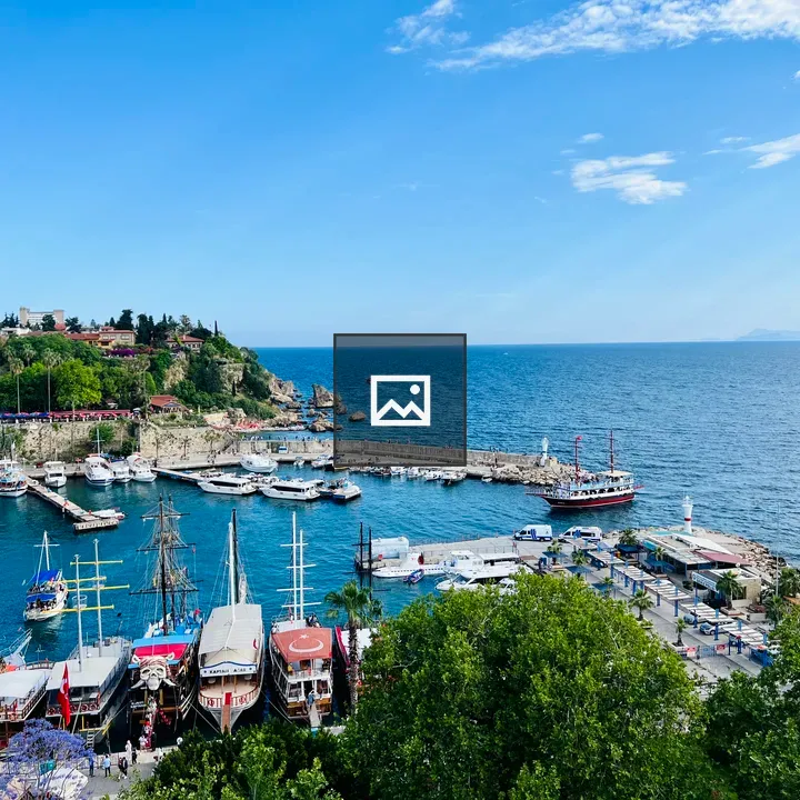 Harbor view with yachts in Antalya
