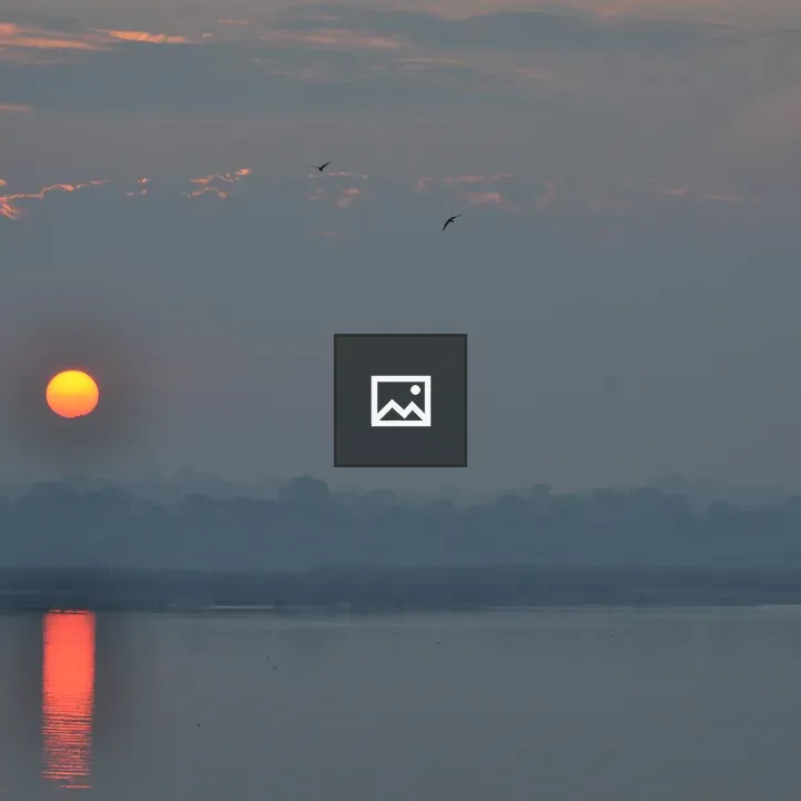 Sunset over the Ganga River