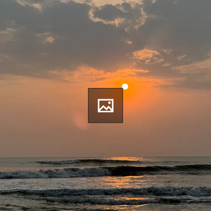 Ocean Sunset with Sun as Orange Orb