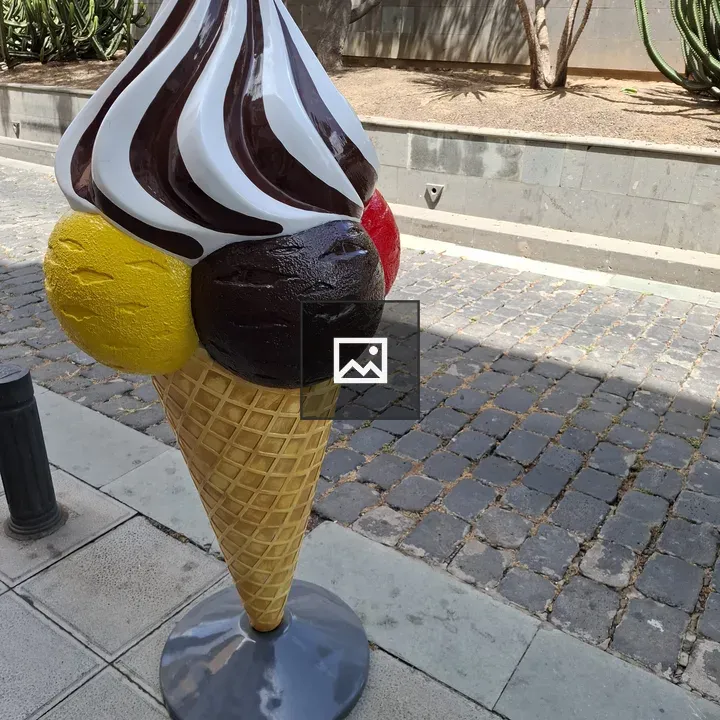 Ice cream sculpture with cone