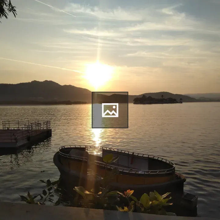 Sunset on the Water with Boat