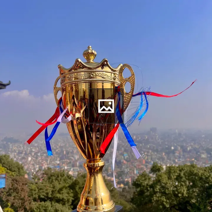Gold Trophy with Ribbons