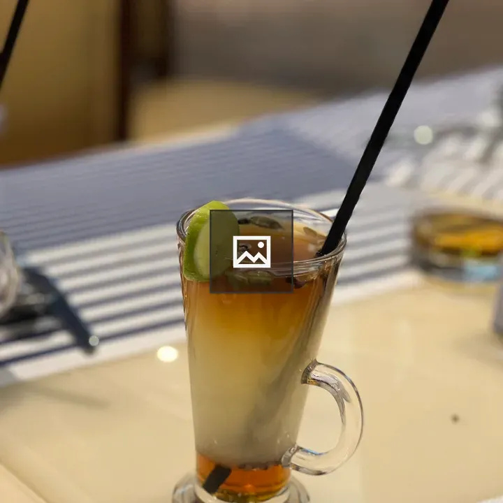 Layered cocktail in glass