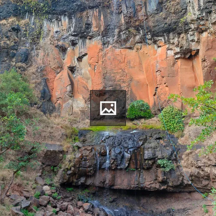 Waterfall over Rocks in Nature