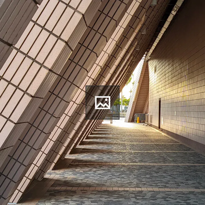 Post under triangular building