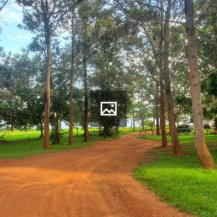 Red dirt road through park