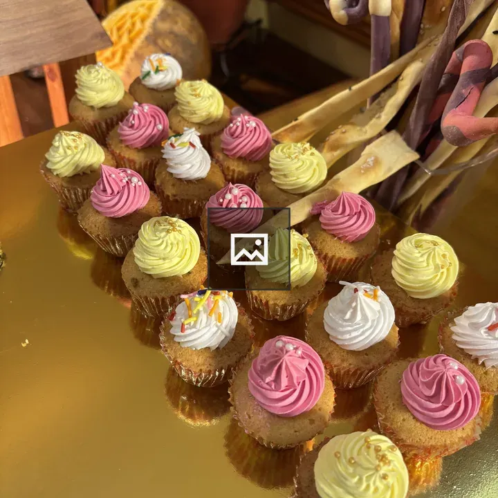 Close-up of colorful mini cupcakes