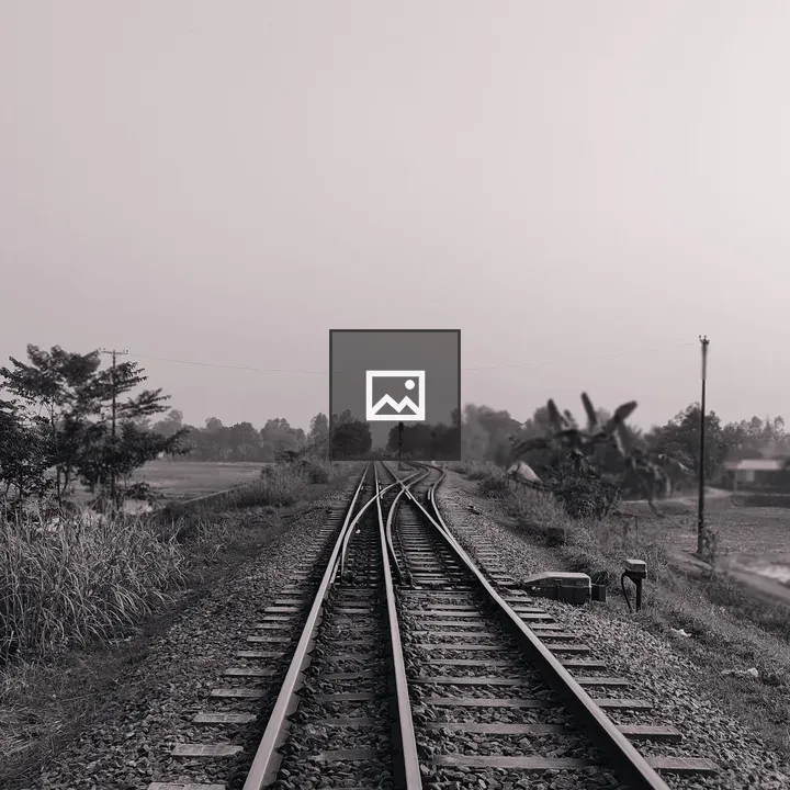 Railway tracks receding into distance