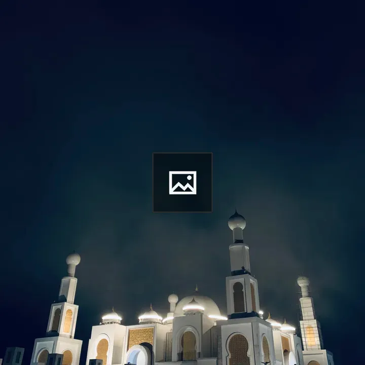 White mosque at night