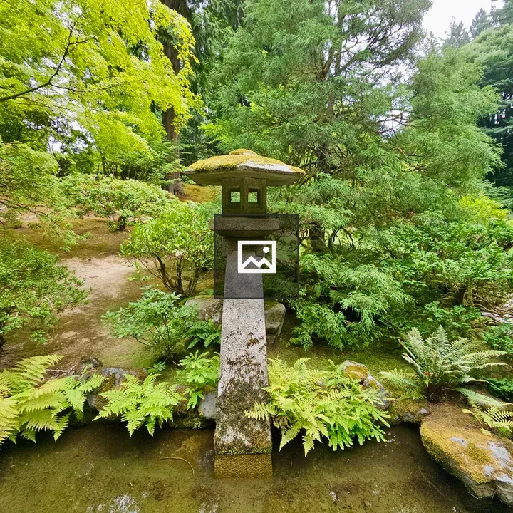 Japanese stone lantern in garden