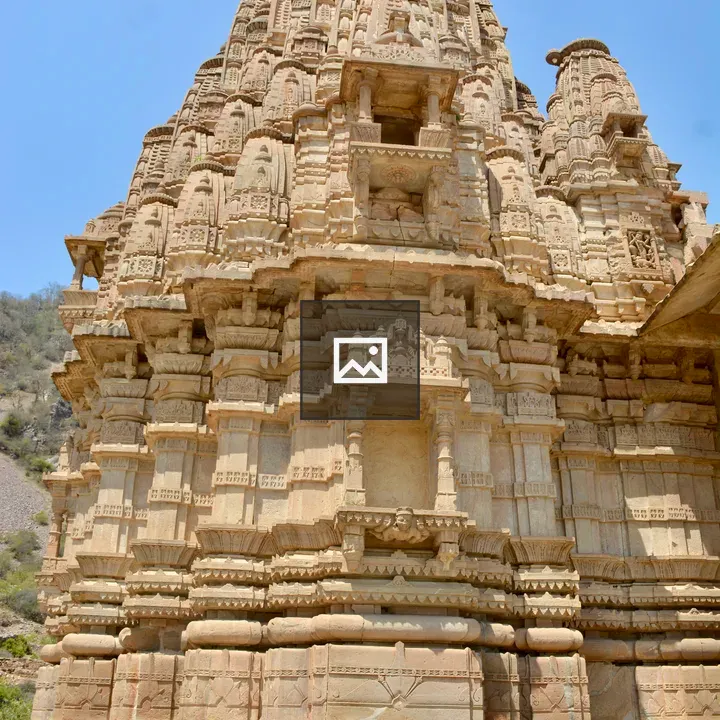 Stone temple tower at Bhangarh Fort