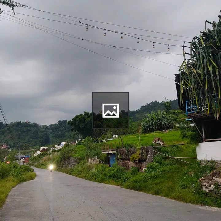 Winding road rural scene