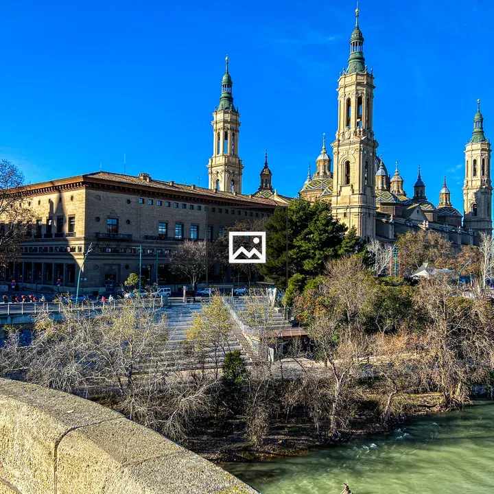 Cathedral with river and bridge