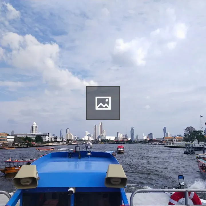 River view with skyline from boat
