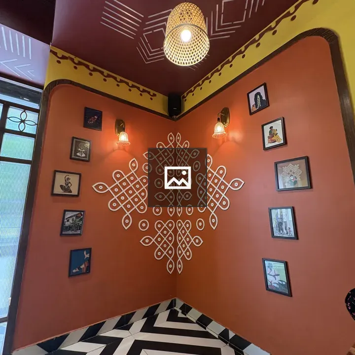 Interior with Art Wall and Lamp