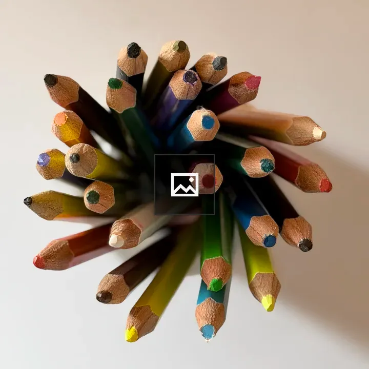 Pencils arranged in starburst pattern