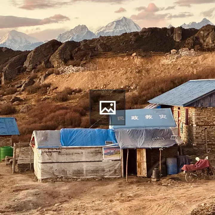 Mountain village buildings