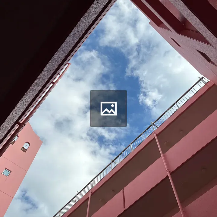 Gazing at the blue sky from atrium