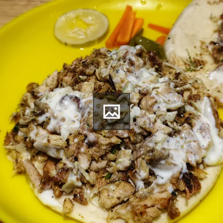 Shawarma on Yellow Plate