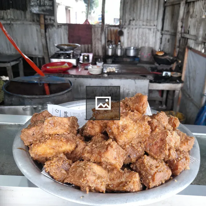Crispy fried snacks on plate