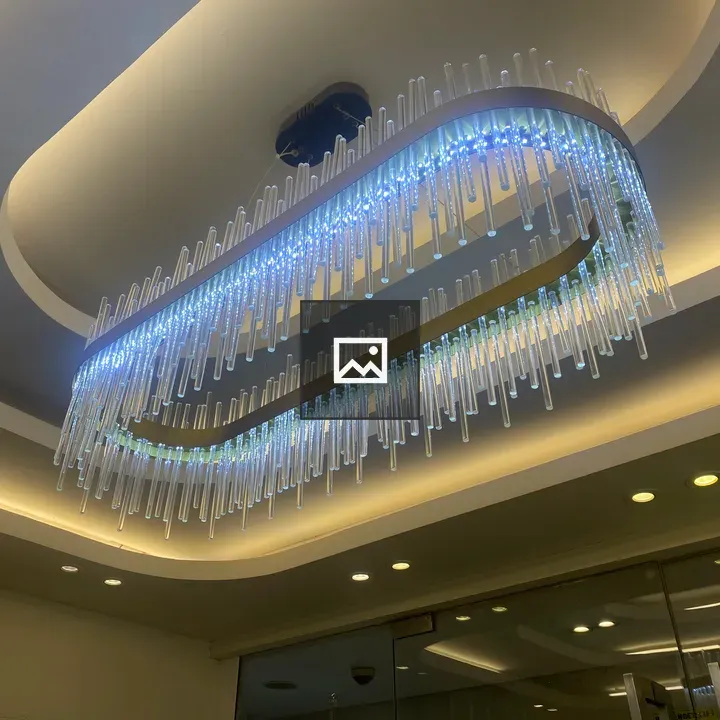 Modern blue and green chandelier